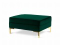 Pufa Luis aksamit butelkowa zieleń na złotych nóżkach