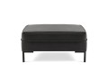 Pufa Luis ciemno szary aksamit na czarnych nóżkach