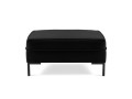 Pufa Luis aksamit czarna na metalowych nóżkach
