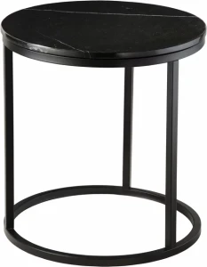 Okrągły stolik kawowy Accent z czarnym blatem marmurowym