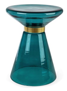 Szklany stolik kawowy Azmin Petrol Ø 36