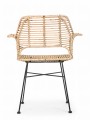 Krzesło z podłokietnikami rattanowe Tunas