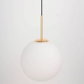 Okrągła lampa wisząca Fredica w złotym kolorze