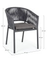 Eleganckie krzesło ogrodowe Florencia antracytowa plecionka