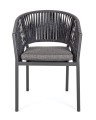 Eleganckie krzesło ogrodowe Florencia antracytowa plecionka