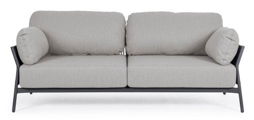 Nowoczesna 2-osobowa sofa ogrodowa Pardis antracytowa plecionka