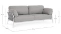 Nowoczesna 2-osobowa szara sofa ogrodowa Pardis 