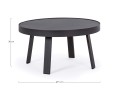 Nowoczesny stolik kawowy ogrodowy Spyro czarny Ø71