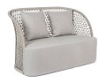 Ekskluzywna szara sofa ogrodowa 2-osobowa Cuyen 