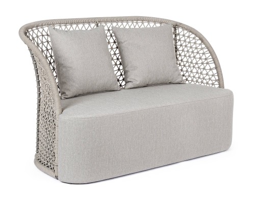 Ekskluzywna szara sofa ogrodowa 2-osobowa Cuyen 
