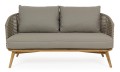 Ogrodowa szara sofa 2-3 osobowa Nina drewniane nóżki
