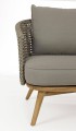 Ogrodowa szara sofa 2-3 osobowa Nina drewniane nóżki