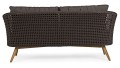 Ogrodowa ciemna sofa 2-3 osobowa Nina drewniane nóżki