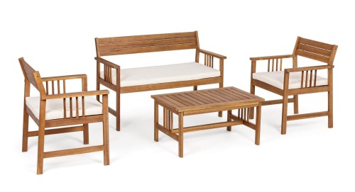 Wypoczynkowy zestaw mebli ogrodowych z drewna akacjowego