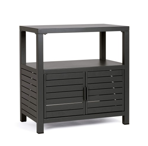 Ogrodowa komoda do przechowywania z półką Atlantic czarna