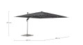 Nowoczesny Parasol ogrodowy Aries ciemnoszary 4x4