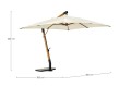 Parasol ogrodowy z elementem drewnianym Boho Bali 3x4