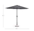 Prosty okrągły parasol ogrodowy Rio szary