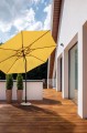 Prosty okrągły parasol ogrodowy Rio żółty