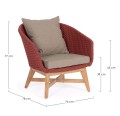 Fotel ogrodowy z poduszką Coachella bordowy