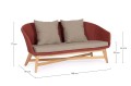 2 osobowa bordowa sofa ogrodowa Coachella
