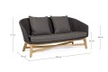 2 osobowa antracytowa sofa ogrodowa Coachella