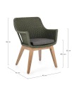 Komfortowe jadalniane krzesło ogrodowe ciemno zielone Allison