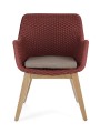 Komfortowe jadalniane krzesło ogrodowe bordowe Allison
