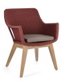 Komfortowe jadalniane krzesło ogrodowe bordowe Allison