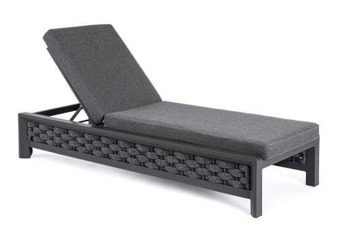 Antracytowy leżak ogrodowy sunbed Otavio