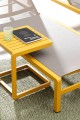 Ogrodowy stolik pomocniczy 40x40 żółty Konnor