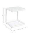 Ogrodowy stolik pomocniczy 40x40 biały Konnor