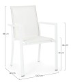 Ogrodowe krzesło jadalniane Konnor białe