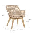Krzesło ogrodowe z podłokietnikami Madison naturalne