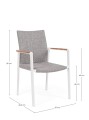 Minimalistyczne krzesło ogrodowe Jalisco jasno szare