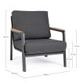 Minimalistyczny fotel ogrodowy Jalisco antracytowy