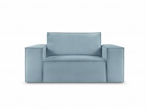 Fotel błękitny Carlo w tkaninie imitującej sztruks