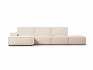 Elegancki beżowy narożnik Carlo w aksamicie