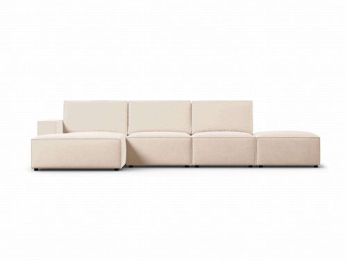 Elegancki beżowy narożnik Carlo w aksamicie