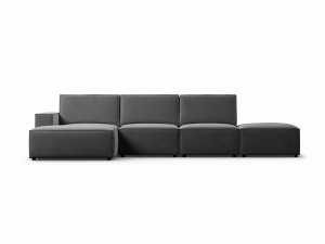 Elegancki szary narożnik Carlo w aksamicie