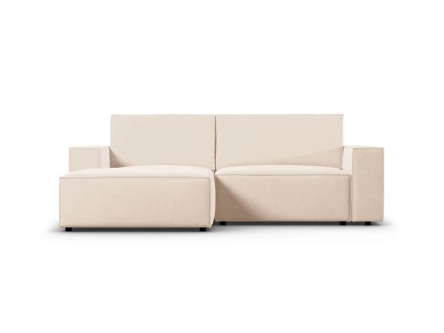 Kompaktowa beżowa sofa 2 osobowa Carlo w aksamicie