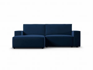 Kompaktowa niebieska sofa 2 osobowa Carlo w aksamicie