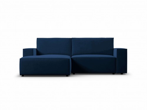 Kompaktowa niebieska sofa 2 osobowa Carlo w aksamicie