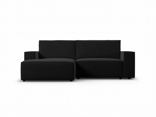 Kompaktowa czarna sofa 2 osobowa Carlo w aksamicie