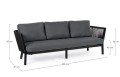 Sofa ogrodowa 3 osobowa Makatea w kolorze czarnym