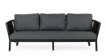 Sofa ogrodowa 3 osobowa Makatea w kolorze czarnym
