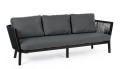 Sofa ogrodowa 3 osobowa Makatea w kolorze czarnym