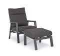 Fotel ogrodowy z podnóżkiem Kledi antracytowy