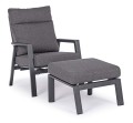 Fotel ogrodowy z podnóżkiem Kledi antracytowy