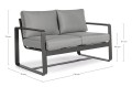 Sofa ogrodowa 2 osobowa Merrigan antracytowa